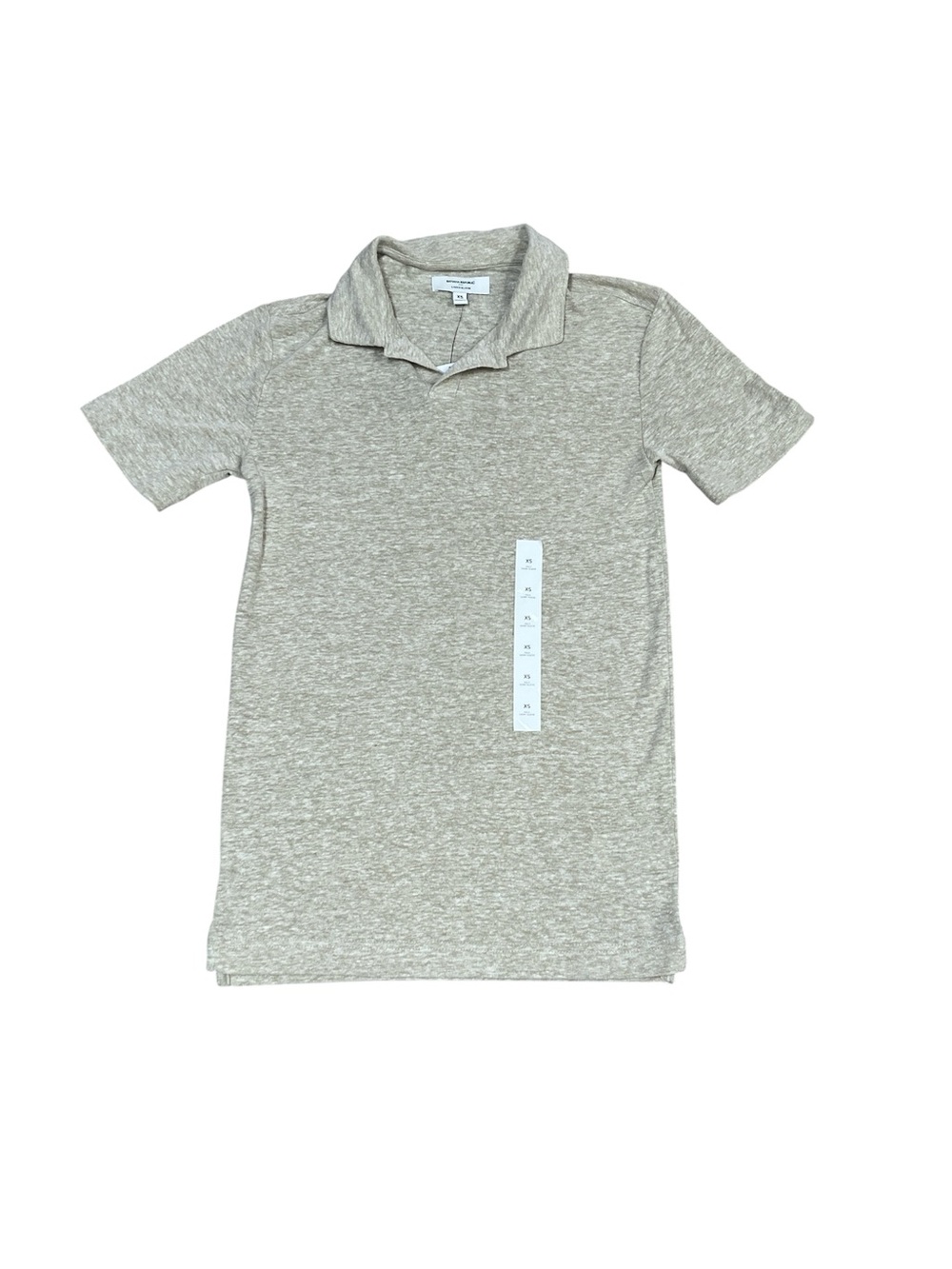 Banana Republic Men's Small Summer Wheat Linen-Blend Johnny Collar Polo NWT $50